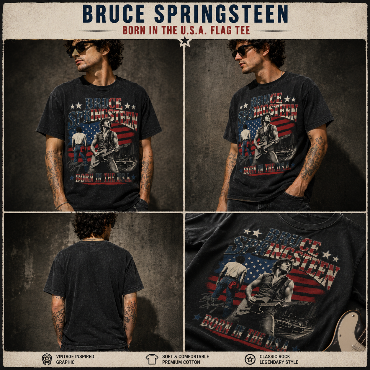 Born in the U.S.A. Rock Band T-Shirt - Image 2